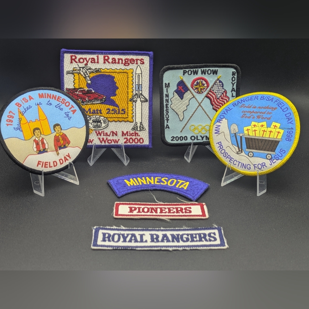 7 Vintage 90s Y2K Royal Rangers Minnesota District Pow Wow Field Day Patches Lot